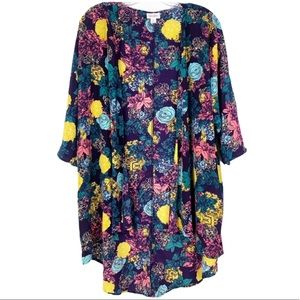 LulaRoe colorful Flower print kimono size M
